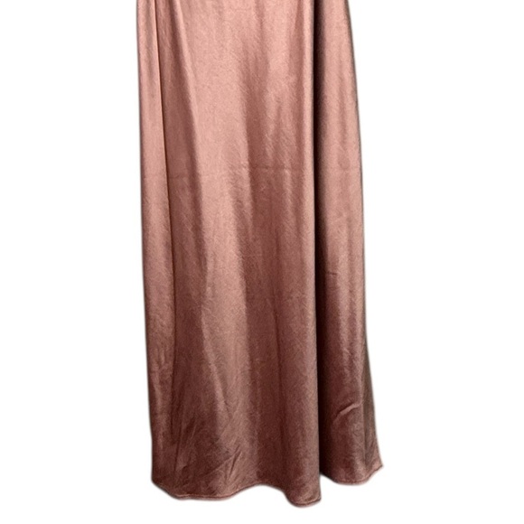 Express Maxi Slip Dress M Light Pink Cowl 2 Slit Y2K Fairy Beach Resort Vacation - Picture 5 of 9